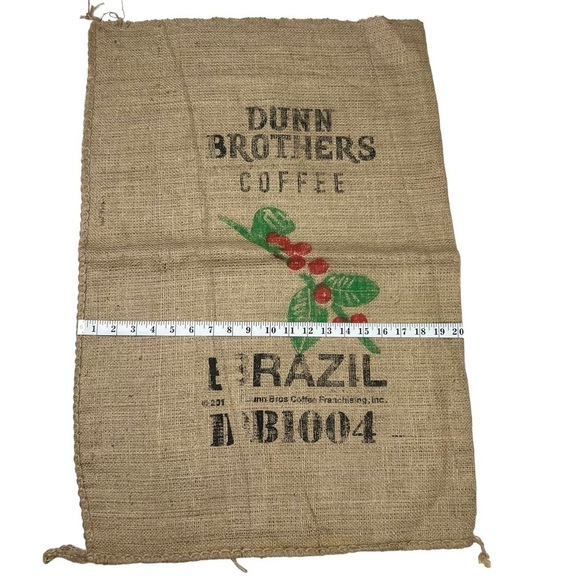 BRAZIL Coffee Bean Burlap Bag Wall Decor Approximately 30.5”x 18.5”Dunn BroThers - Picture 4 of 6